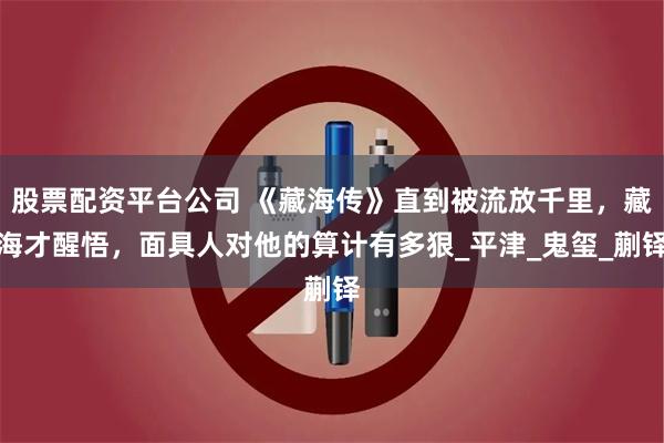 股票配资平台公司 《藏海传》直到被流放千里，藏海才醒悟，面具人对他的算计有多狠_平津_鬼玺_蒯铎